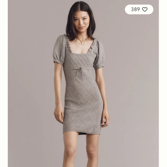 Anthropologie Charcoal Quilted Midi Dress - Picture 2 of 16